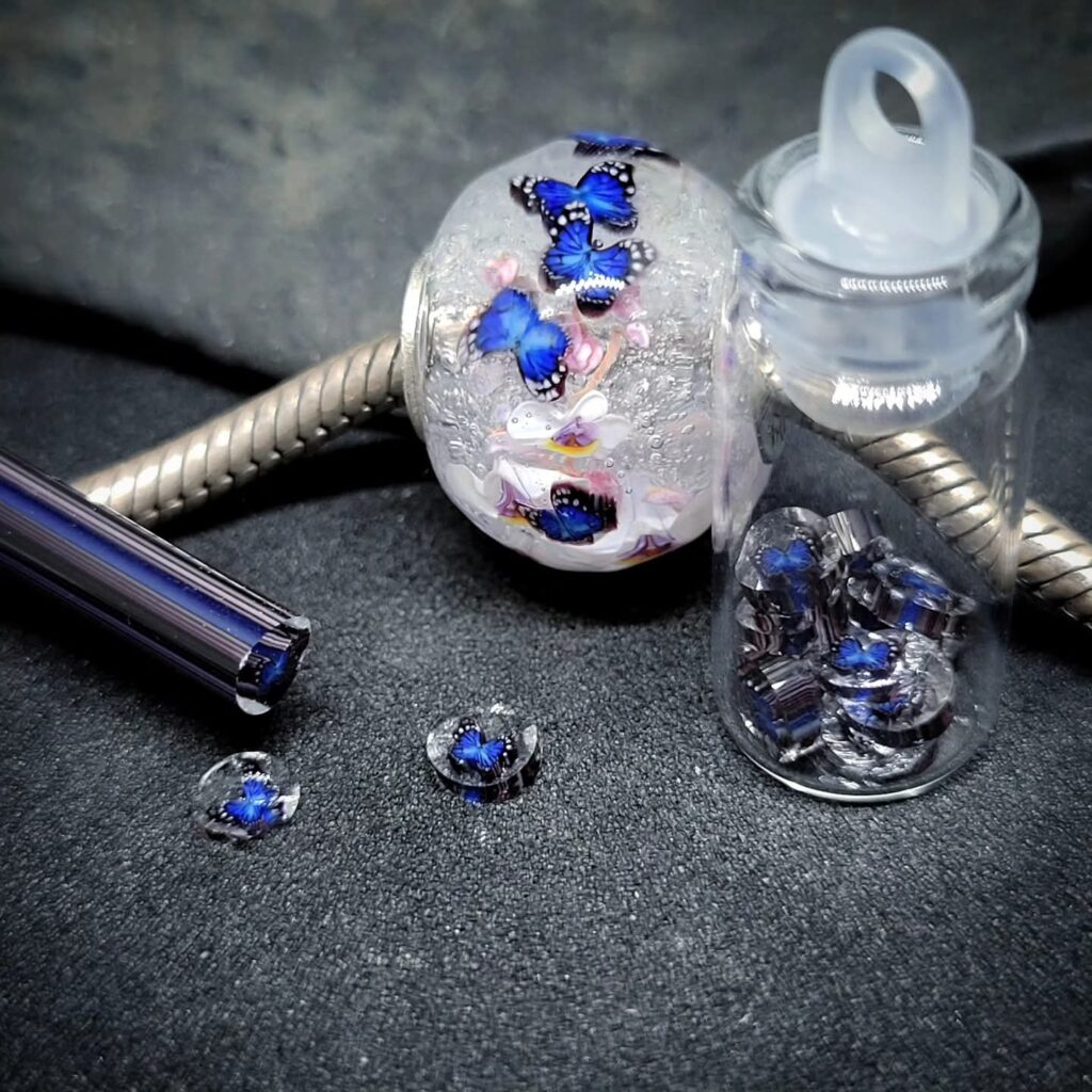 Blue Butterfly Murrini Set