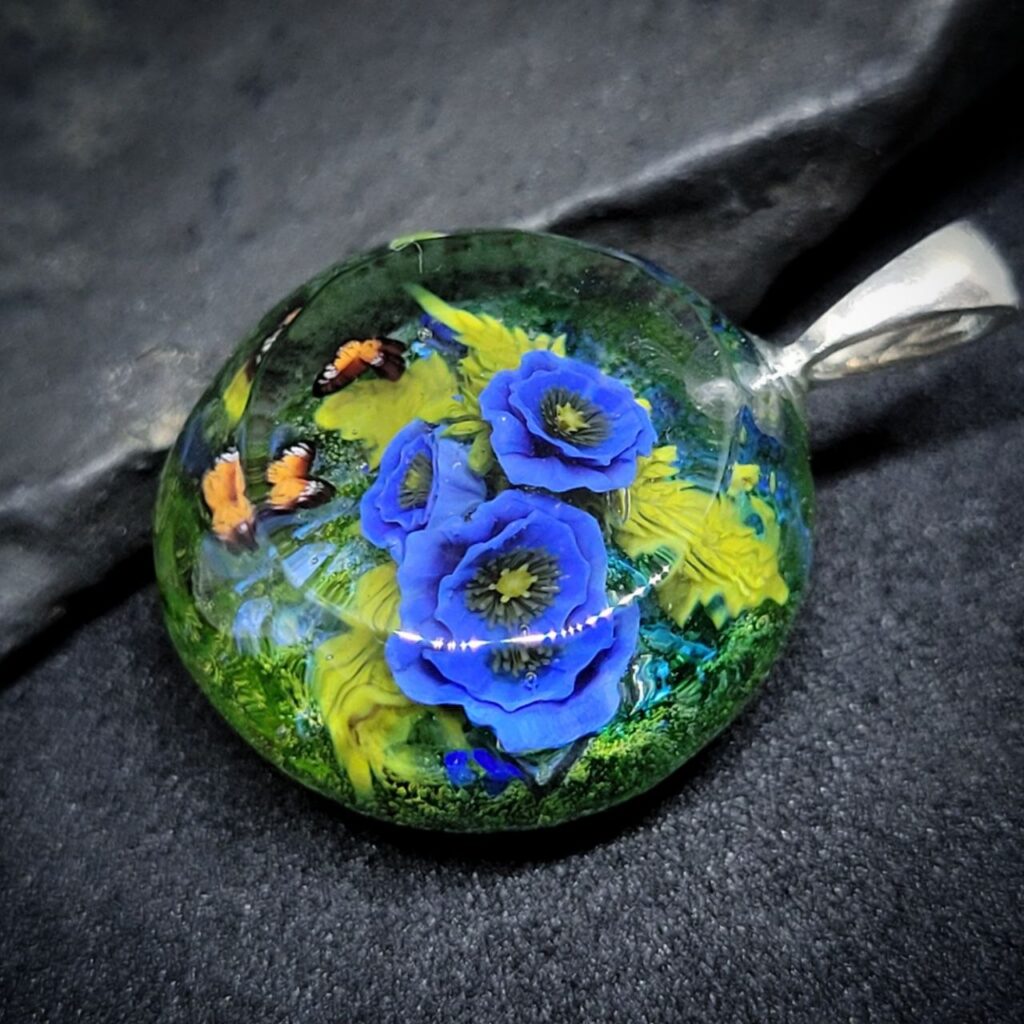 Orange Butterflies Pendant