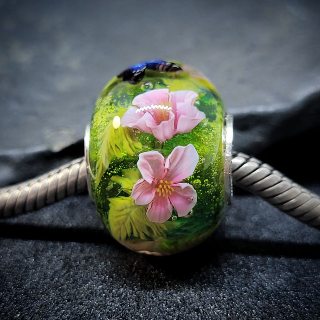 Pink Cherry blossom with blue butterfly - Image 10