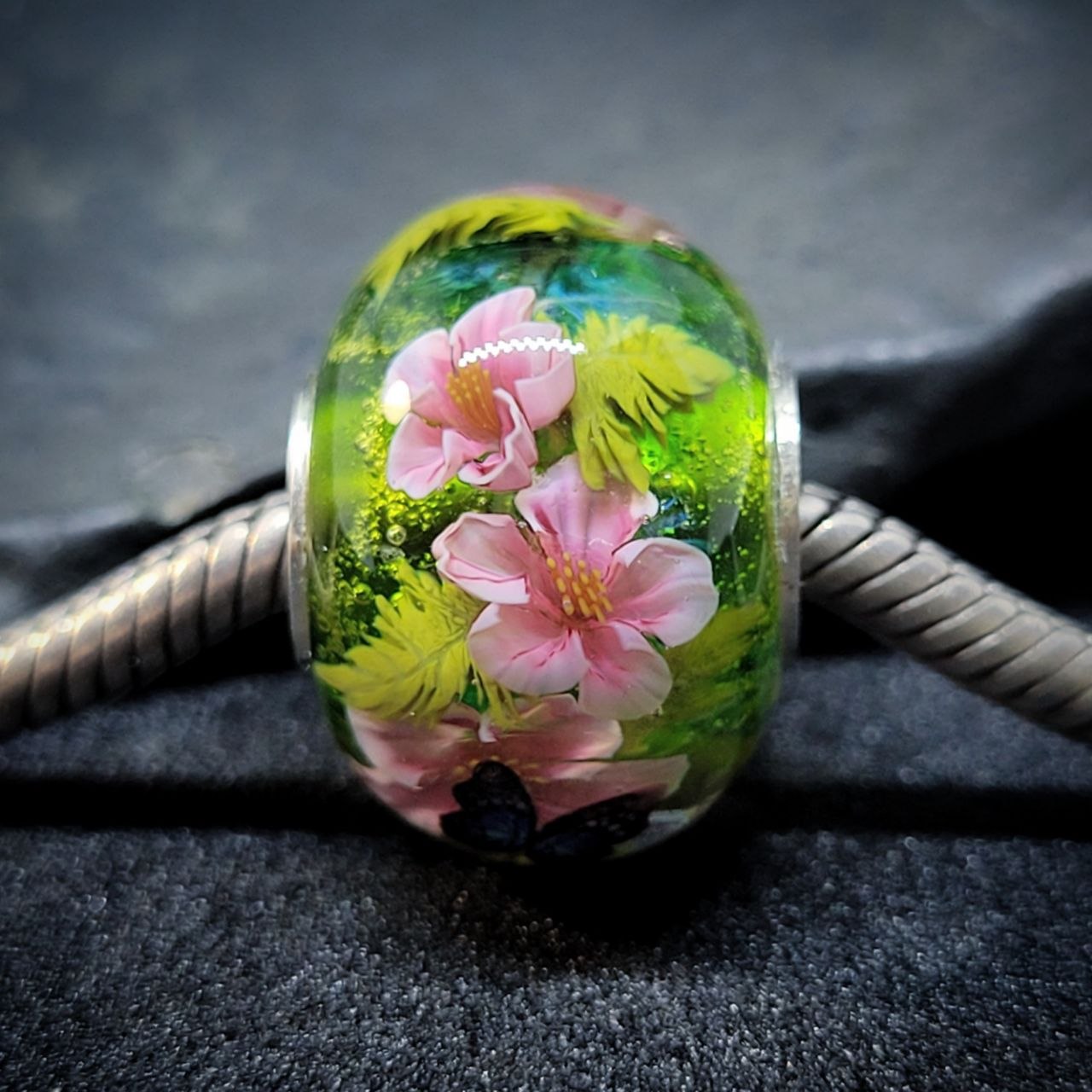 Pink Cherry blossom with blue butterfly - Image 7