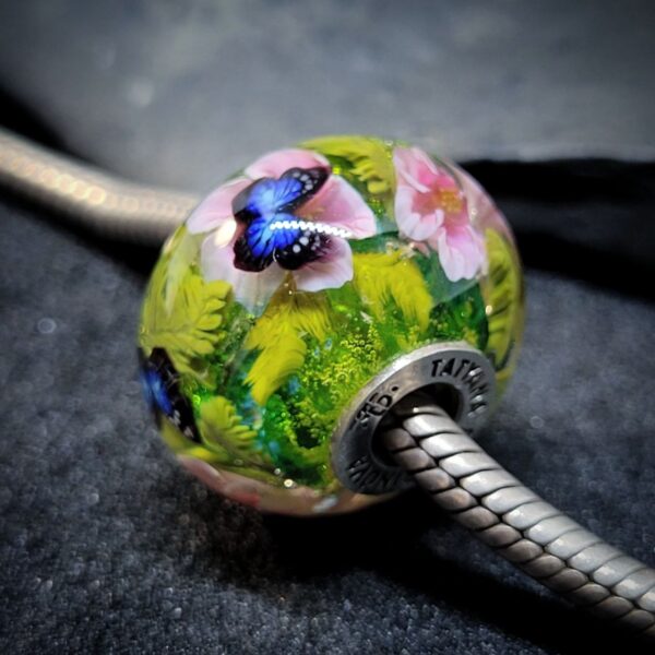 Pink Cherry blossom with blue butterfly